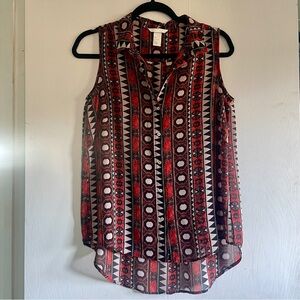 Sheer sleeveless top size 6